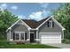 Charming single-story home featuring a two-car garage, stone accents, and well-manicured landscaping at 104 E American Marigold Dr, Benson, NC 27504