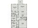 Well-designed floor plan showcasing the layout of a three bedroom home with an open-concept living area at 104 E American Marigold Dr, Benson, NC 27504