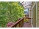 Outdoor deck area surrounded by lush greenery, perfect for relaxation at 1434 Salem Dr, Apex, NC 27502