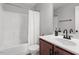 Bathroom featuring vanity, tub, and shower at 21 Cambridge Dr, Angier, NC 27501