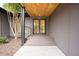 Covered entrance with wood ceiling and modern design elements at 2129 Ridge Rd, Raleigh, NC 27607