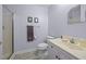 A clean, well-maintained bathroom featuring a shower, toilet, and vanity with sink at 3000 Hidden Spring Ln, Oxford, NC 27565