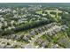 Aerial shot showcasing a residential area with neatly arranged homes and abundant green spaces in the surroundings at 3601 Lily Orchard Way, Apex, NC 27539