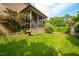 Charming screened porch with brick base and view of the landscaped backyard at 429 Carolina Cir, Durham, NC 27707