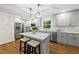 Modern kitchen features stainless steel appliances, a central island, and stylish pendant lighting at 4301 Azalea Dr, Raleigh, NC 27612