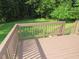 Spacious wood deck with a railing, offering a backyard view of lush green landscape at 440 Montgomery Rd, Franklinton, NC 27525