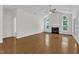 Spacious living room with hardwood floors and a charming fireplace at 4622 Ludwell Branch Ct, Raleigh, NC 27612