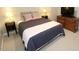 Bedroom with comfortable bed and neutral walls at 5509 Cliffwood Ct, Raleigh, NC 27609