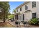 Picturesque backyard view featuring a cozy patio area with outdoor seating and lush landscaping at 5515 South Roxboro # 32, Durham, NC 27713