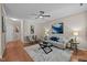 Spacious living room with hardwood floors, a neutral palette, and comfortable seating at 5515 South Roxboro # 32, Durham, NC 27713