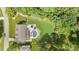 Expansive backyard featuring a luxurious pool, manicured lawn, and ample space for outdoor entertaining at 7410 Chouder Ln, Wake Forest, NC 27587