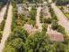 Neighborhood aerial view showcasing streetscapes and lush landscaping at 809 Davidson Point Rd, Cary, NC 27513