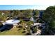Overhead view of a park featuring a pond, an open-air amphitheater, and walking paths at 809 Davidson Point Rd, Cary, NC 27513