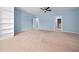 Spacious bedroom with neutral carpet, and a ceiling fan at 809 Davidson Point Rd, Cary, NC 27513