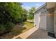 Back door with glass doors and light fixture on back patio at 102 Harvest Oaks Lane # 38, Durham, NC 27703