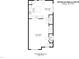 A clear first floor plan featuring the living room, kitchen, dining area and bathroom at 102 Harvest Oaks Lane # 38, Durham, NC 27703