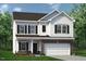 Charming two-story home features a brick and white exterior, complemented by a well-manicured lawn and lush landscaping at 108 Freedom Heights Ln # 147, Smithfield, NC 27577