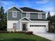 Charming two-story home featuring a two-car garage, well-manicured lawn, and inviting covered entry at 1233 Whitespire Way, Zebulon, NC 27597