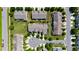 Aerial view of a neighborhood showing home exteriors, streets, landscaping, and driveway parking at 16 Daly Ct, Durham, NC 27705