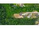 Aerial view of homesites surrounded by lush trees, showcasing neighborhood layout and home styles at 164 E Spring Showers Trail Trl, Angier, NC 27501