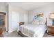 A secondary view of the bedroom features nice details and decor at 20 Ingate Way, Louisburg, NC 27549