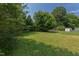 Large, verdant backyard, complete with shade trees and convenient storage, offering a private outdoor oasis at 2014 Athens Ave, Durham, NC 27707