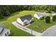 Overhead shot showcasing a lovely home with a spacious lawn in a serene neighborhood at 236 Katie Dr, Rocky Mount, NC 27803