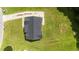 Birds eye view of a house with a well maintained roof and landscaped yard at 236 Katie Dr, Rocky Mount, NC 27803
