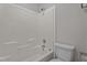 Bathroom showcasing a shower-tub combo and toilet at 236 Katie Dr, Rocky Mount, NC 27803