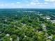 Expansive aerial view showcasing the property's lush green surroundings and the city skyline at 2504 W Club Blvd, Durham, NC 27705