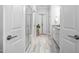 Bright bathroom featuring a glass shower and a long vanity with granite countertops at 2806 High Plains Dr, Fuquay Varina, NC 27526