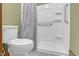 Accessible bathroom with walk in shower and safety bars at 3129 Tarheel Clubhouse Road Rd, Raleigh, NC 27604