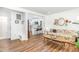 An open floor plan featuring hardwood floors, seamless flow between living room and kitchen at 3649 Guess Rd, Durham, NC 27705