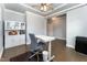 Well-appointed office with hardwood floors, built-in shelving, and ample space at 365 Jorpaul Dr, Wake Forest, NC 27587