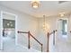 Upstairs hallway with updated lighting fixtures and views into the bedrooms at 418 Magna Dr, Durham, NC 27703