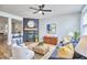 Comfortable living room featuring a fireplace, modern decor, and natural light at 418 Magna Dr, Durham, NC 27703