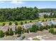 An aerial view of new construction homes, close to nature and a beautiful treeline at 444 Claremont Dr, Chapel Hill, NC 27516