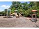 A fun playground for provides entertainment with multiple slides and climbing structures at 444 Claremont Dr, Chapel Hill, NC 27516