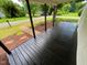 View from front porch looking out to the street with sidewalk and meticulously mulched landscaping at 510 May St, Gibsonville, NC 27249