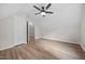 Bedroom featuring hardwood floors and a ceiling fan at 5721 Meadow, Knightdale, NC 27545