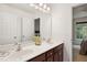 Bathroom boasts double sinks, granite counters, and ample counter space at 5818 Myakka Ct, Raleigh, NC 27616