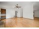 Expansive living room with hardwood floors, natural light, and neutral tones, creating a welcoming space at 601 Wofford Rd, Durham, NC 27707