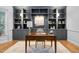 Gorgeous office space featuring custom built-ins, desk, and bright lighting at 602 Preston Village Way, Cary, NC 27519