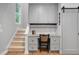 Charming home office nook complete with gray cabinets, granite countertop and drawers at 602 Preston Village Way, Cary, NC 27519