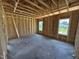 Room framing with windows, showing the early construction phase and design of the layout at 76 Tuskeegee Dr, Smithfield, NC 27577