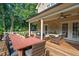 Spacious covered back patio featuring ample seating and dining areas overlooking the yard at 7713 Summercrest Dr, Apex, NC 27539
