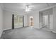 Spacious bedroom with ceiling fan and ensuite bathroom at 116 Justice St, Chapel Hill, NC 27516