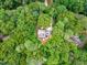 Stunning aerial view of a beautiful home nestled within a lush green forest canopy at 11619 Appaloosa W Run, Raleigh, NC 27613