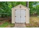 This backyard includes a convenient outdoor shed at 11619 Appaloosa W Run, Raleigh, NC 27613