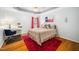 Cozy bedroom with a Texas themed decoration and red rug at 121 Trevor Ridge Dr, Holly Springs, NC 27540